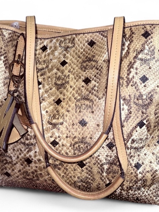 MCM Handbags - Rare MCM Liz Shopper MCM Visetos Python Pattern with Embossing Studs Tote